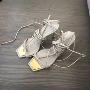 Schutz Women's Strappy White Heels